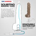 Кончающий фаллоимитатор Doc Johnson The Realistic Cock ULTRASKYN - Squirting 9,5 Inch Caramel