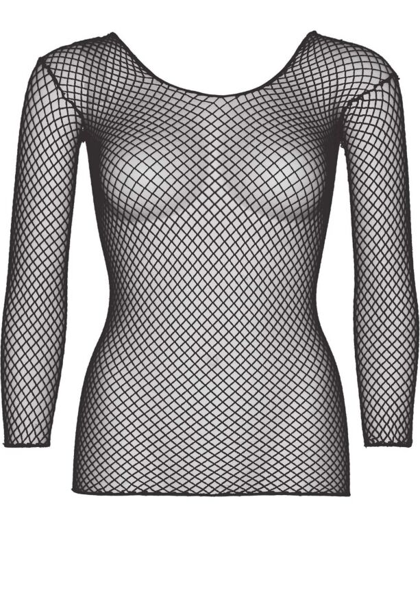 Сітчастий топ Leg Avenue Long Sleeves T-Shiets Black, One Size
