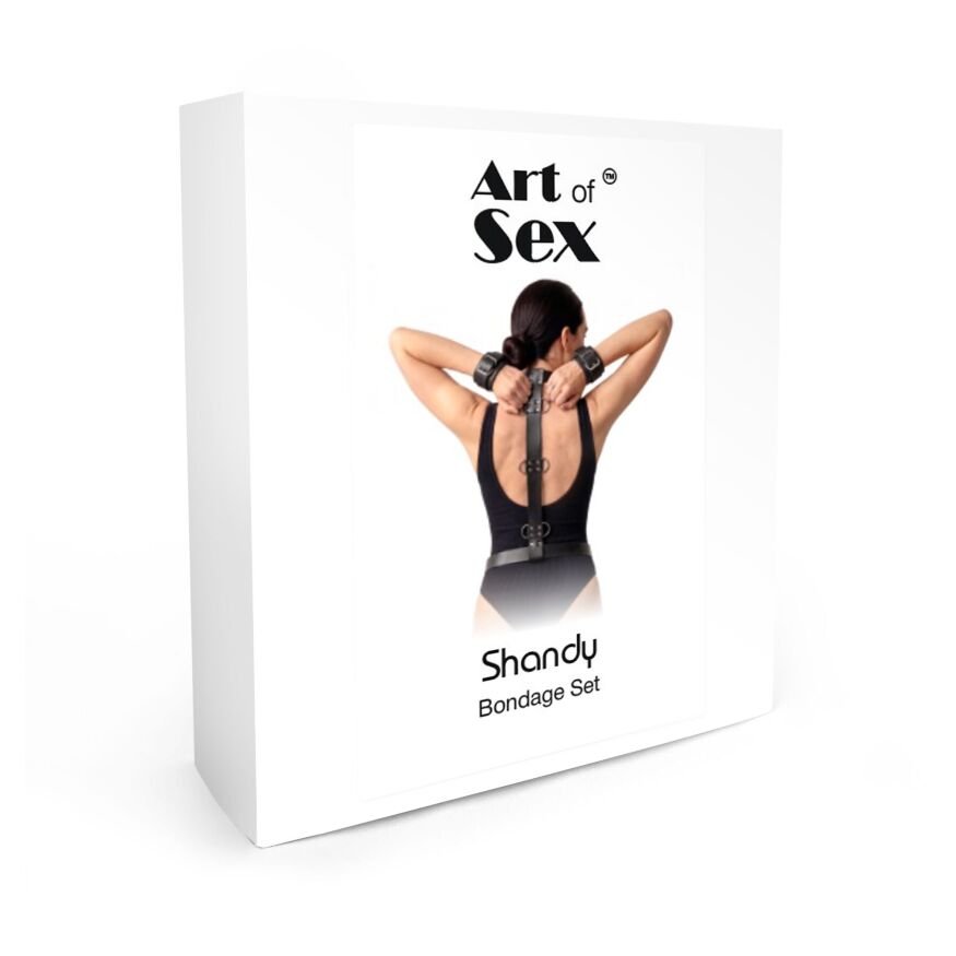 Бондажный набор Art of Sex - Shandy L-2XL, экокожа, черный