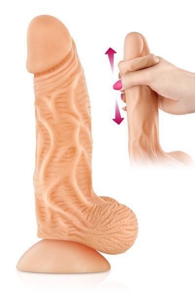 Фалоімітатор із рухомою крайньою плоттю Real Body  -  Real JO, діаметр 4 см, TPE