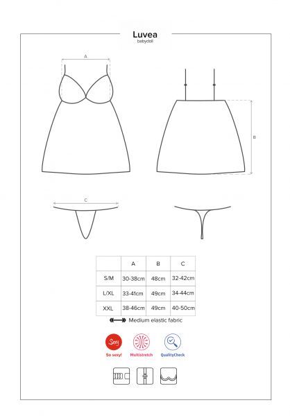 Сорочка Obsessive Luvae babydoll S/M