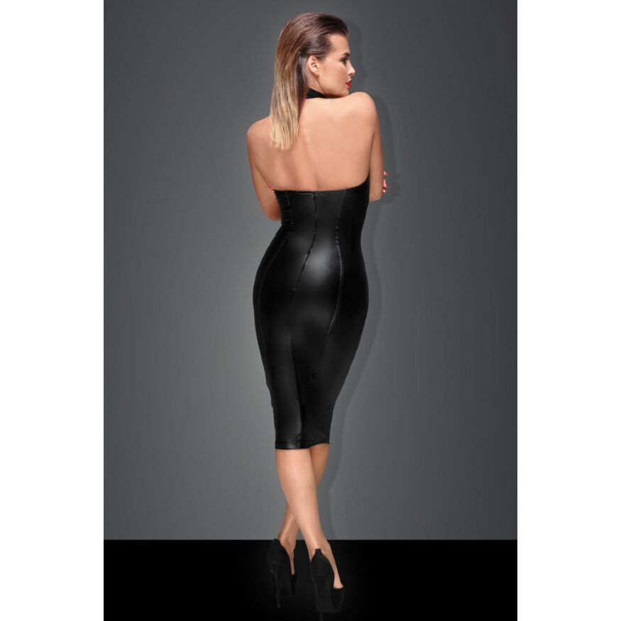 Платье с кольцом на шею F160 Noir Handmade M