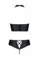 Комплект білизни із вставками зі стреп-стрічки NANCY BIKINI black S/M - Passion