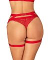 Портупея пояс Obsessive Elianes harness, червона, XS/S