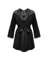 Халат черный Obsessive Bellastia peignoir XS/S