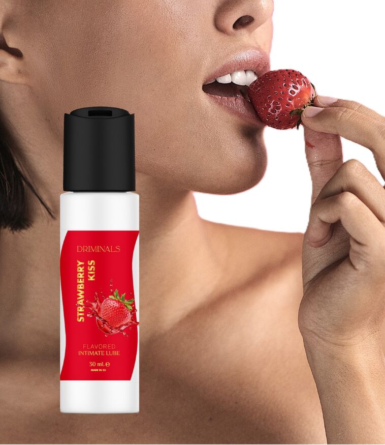 Съедобный лубрикант Driminals Kiss Strawberry со вкусом клубники, 30 мл