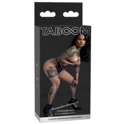 Розпірка Taboom Luxury Bondage Essentials Spreader Bar with Ankle Cuffs, регульована ширина, срібляста