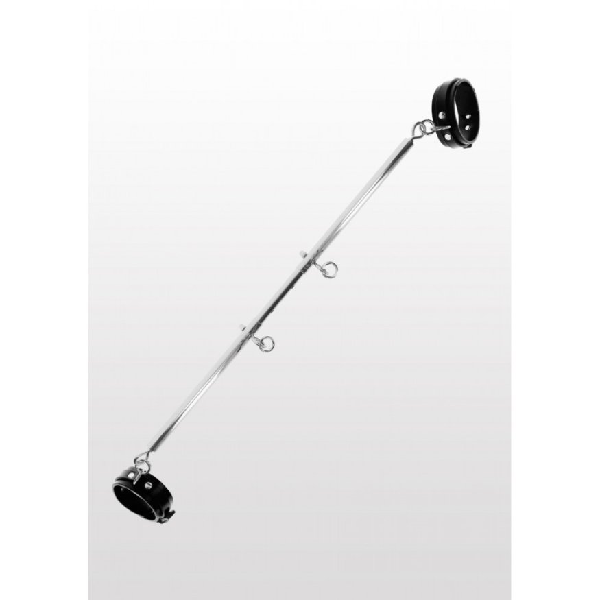 Розпірка Taboom Luxury Bondage Essentials Spreader Bar with Ankle Cuffs, регульована ширина, срібляста