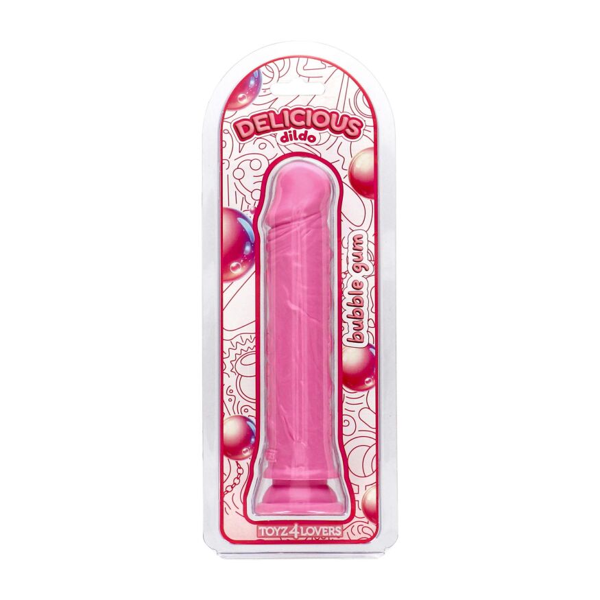 Фалоімітатор з ароматом жуйки- Toyz4lovers Delicious Dildo Bubble Gum, 20 см