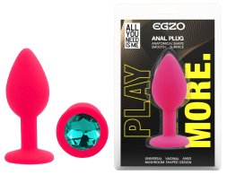 Силіконова анальна пробка EGZO - Silicone Pink Round Plug Marine, size S