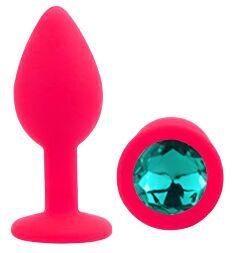 Силіконова анальна пробка EGZO - Silicone Pink Round Plug Marine, size S