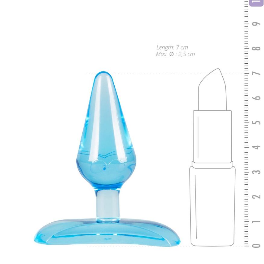 ET515BLU Анальная пробка The Assifier голубая, 7 см х 2.5 см.