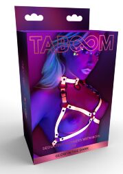 Портупея у вигляді бюстьє з відкритими чашками Taboom Glow In The Dark з функцією свічення у темряві
