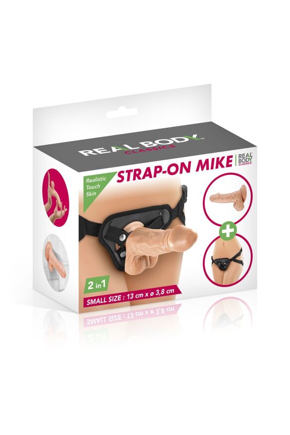 Жіночий страпон-трусики 2в1 Real Body  -  Mike (м'ята упаковка!!!)