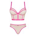 Комплект Obsessive Nudelia top &amp; panties pink S/M