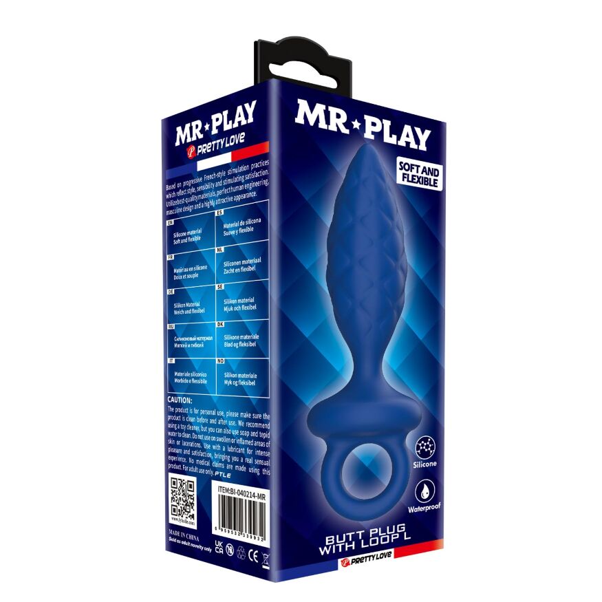 Анальна пробка MR.PLAY - Butt Plug with Loop Size L, BI-040214-MR