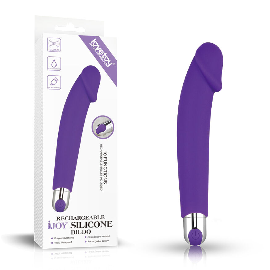 Вібратор силіконовий - IJOY Rechargeable Silicone Dildo Purple
