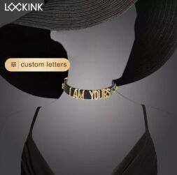 Нашийник з написом SMD, шкіра Lockink