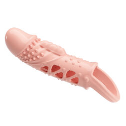 Насадка на член + 2,5 см  Pretty Love Cecelia Vibrating Penis Sleeve Flesh