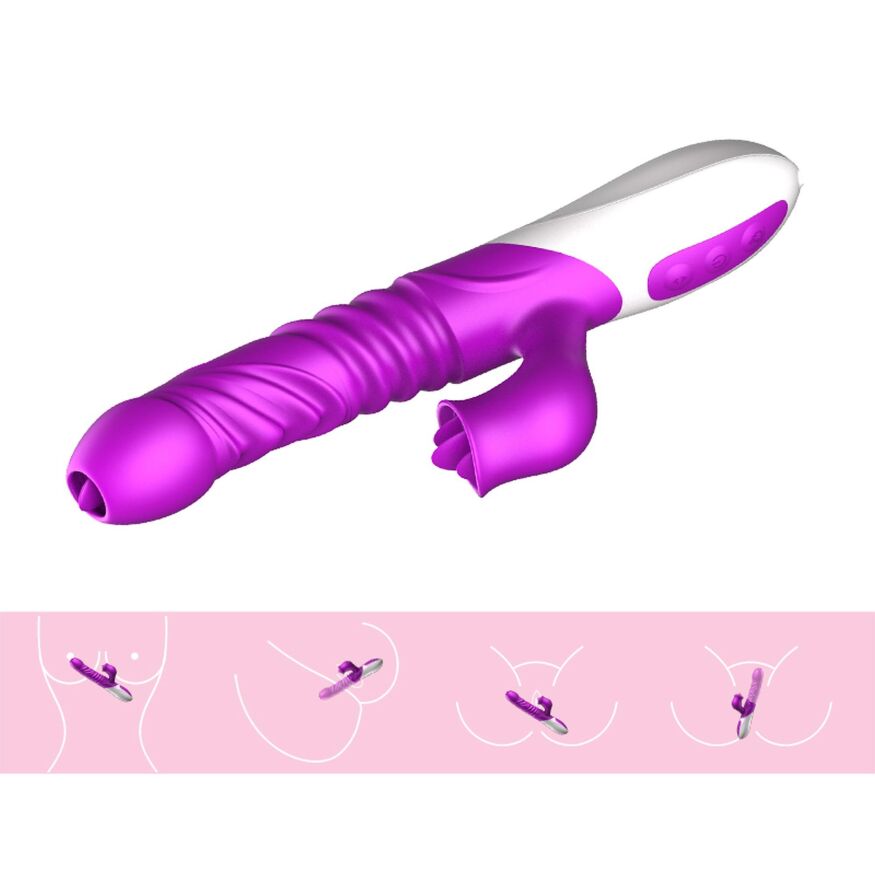 Вібратор - Silicone Vibrator, USB, 10 Function &amp;Thrusting Function, Heating