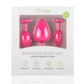 Набор анальных пробок Anal Diamond plug,  Pink