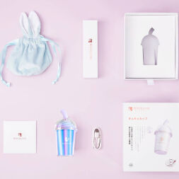Вакуумний стимулятор в форме стаканчика для коктейля с трубочкой BeYourLover Joy Cup голубой