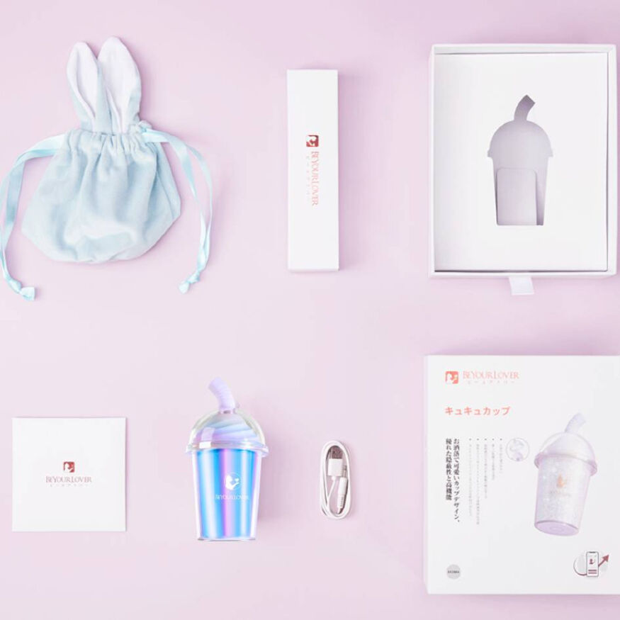 Вакуумний стимулятор в форме стаканчика для коктейля с трубочкой BeYourLover Joy Cup голубой