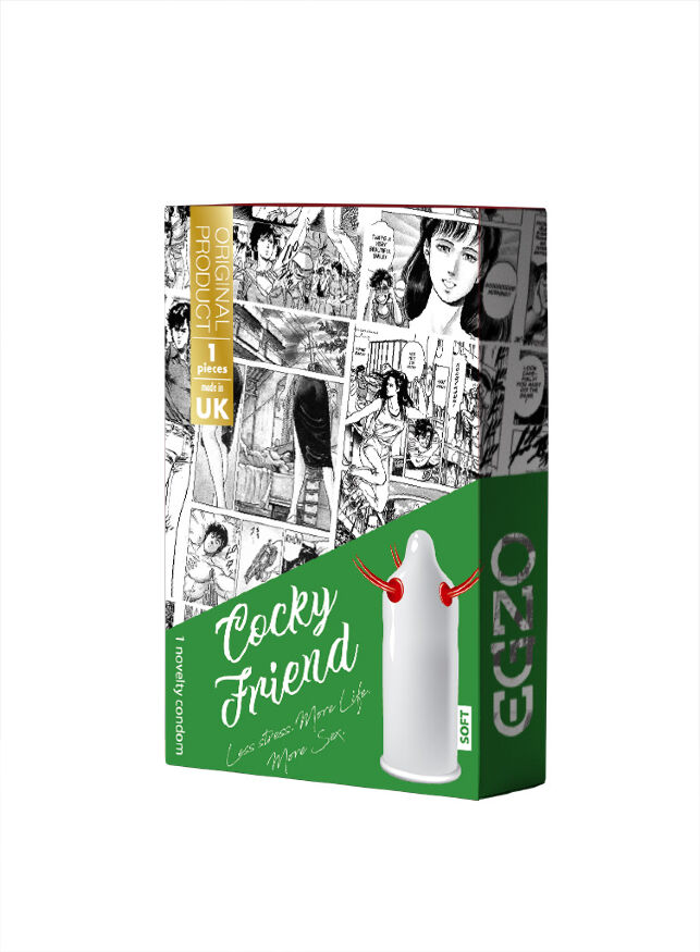 Презерватив со стимулирующими эластичными усиками EGZO Cocky Friend латексный