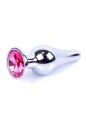 Анальна пробка - Jewellery Silver Long Plug Pink