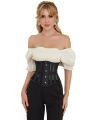 Корсет из сетки Star Night Steel Bones Grid Corsets с крючками и шнуровкой, черный, L (без коробки)