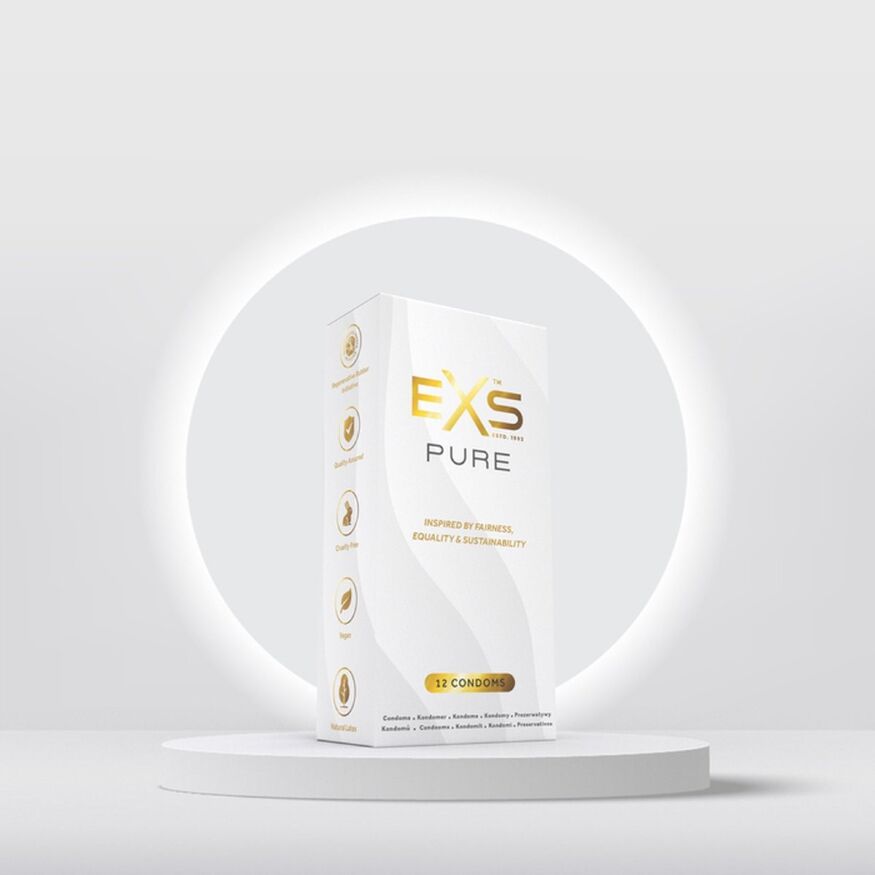 Презервативы тонкие EXS PURE веганские, латексные (цена за пачку, 12 шт.)