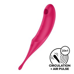 Вакуумный двусторонний стимулятор Satisfyer Twirling Pro Red
