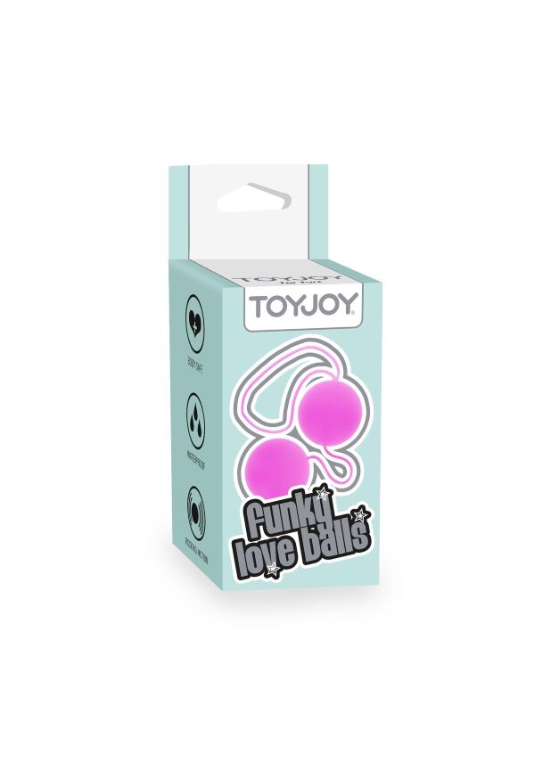 Вагінальні кульки зі зміщеним центром ваги TOY JOY на м'якій зчіпці, пурпурові, 22 х 3.5 см