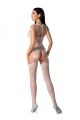 Бодістокінг з безліччю бретелей Passion BS095 One Size, white, імітація пояса та панчіх, з доступом