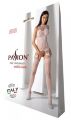 Бодістокінг з безліччю бретелей Passion BS095 One Size, white, імітація пояса та панчіх, з доступом
