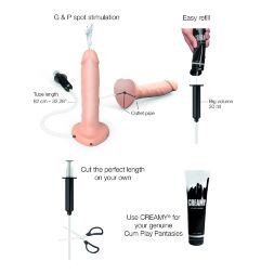 Тонкий кончающий фаллоимитатор Strap-On-Me Squirting Cum Dildo Realistic Vanilla, диам. 3,5 см, силикон