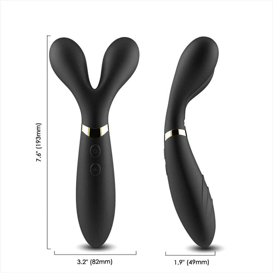 Двусторонний вибростимулятор Boys of Toys - Y-Wand Black, BS5200026