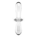 Двосторонній скляний дилдо Satisfyer Double Crystal Transparent, боросилікатне скло, унісекс