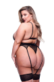 Комплект белья 3PC STRAPPY BRA, GARTER &amp; PANTY SET BLACK, QUEEN