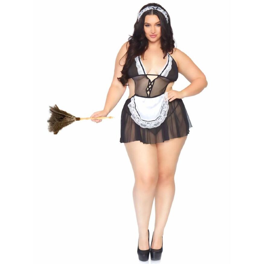 Комплект нижнего белья горничная Leg Avenue Roleplay Fantasy French Maid Black/White