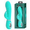 Вибратор-кролик Pretty Love Prescott мятный, ребристый, 20 х 3,9 см