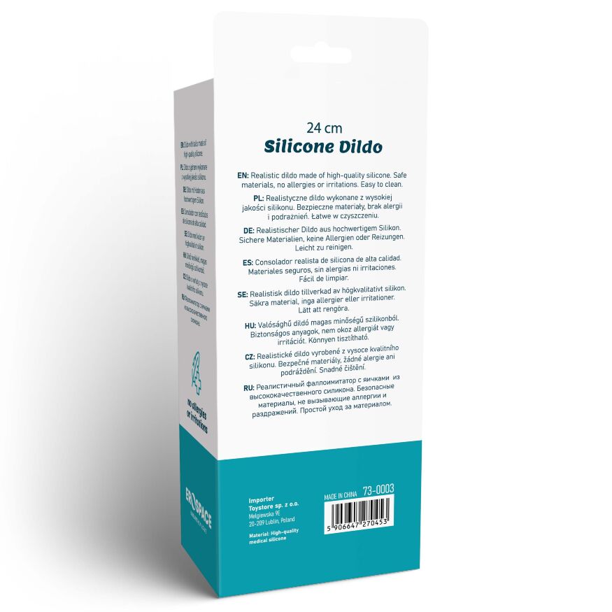 Фалоімітатор - Erospace Natural Play Silicone Dildo D3, 24 см