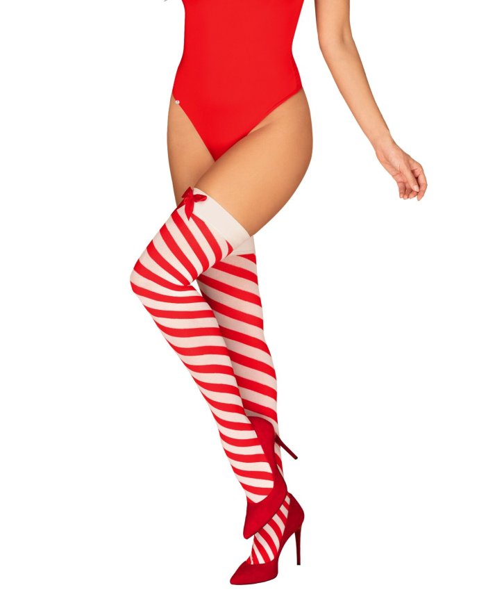Чулки Obsessive Kissmas stockings S/M