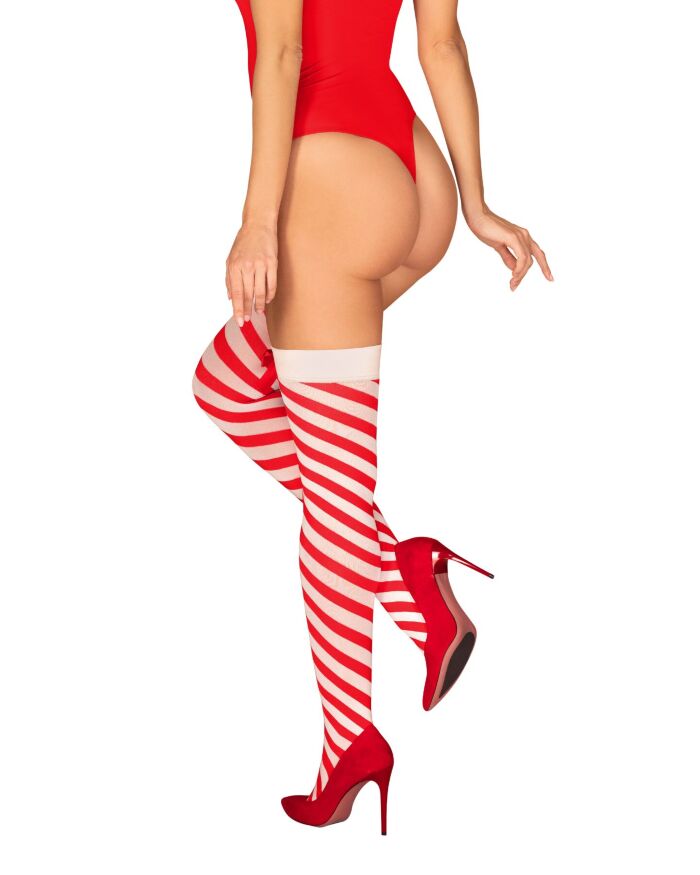 Чулки Obsessive Kissmas stockings S/M