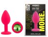 Силиконовая анальная пробка EGZO - Silicone Pink Round Plug Green, size S