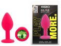 Силіконова анальна пробка EGZO - Silicone Pink Round Plug Green, size S