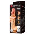 Вибратор на присоске с хребтом и эффектом скользящей кожи BAILE - Sliding Skin 9,4'' Flesh, BW-008104ZRG