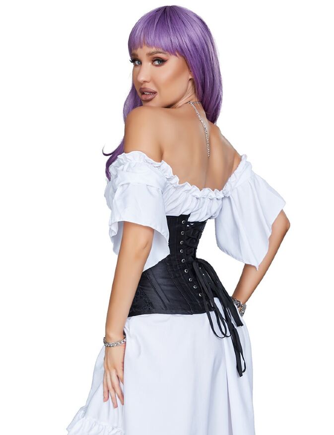 Корсет Star Night Corset с крючками и шнуровкой, черный, XL