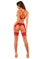 Obsessive Lacelove cupless 3-pcs set - комплект эротического белья, XL/XXL (красный)