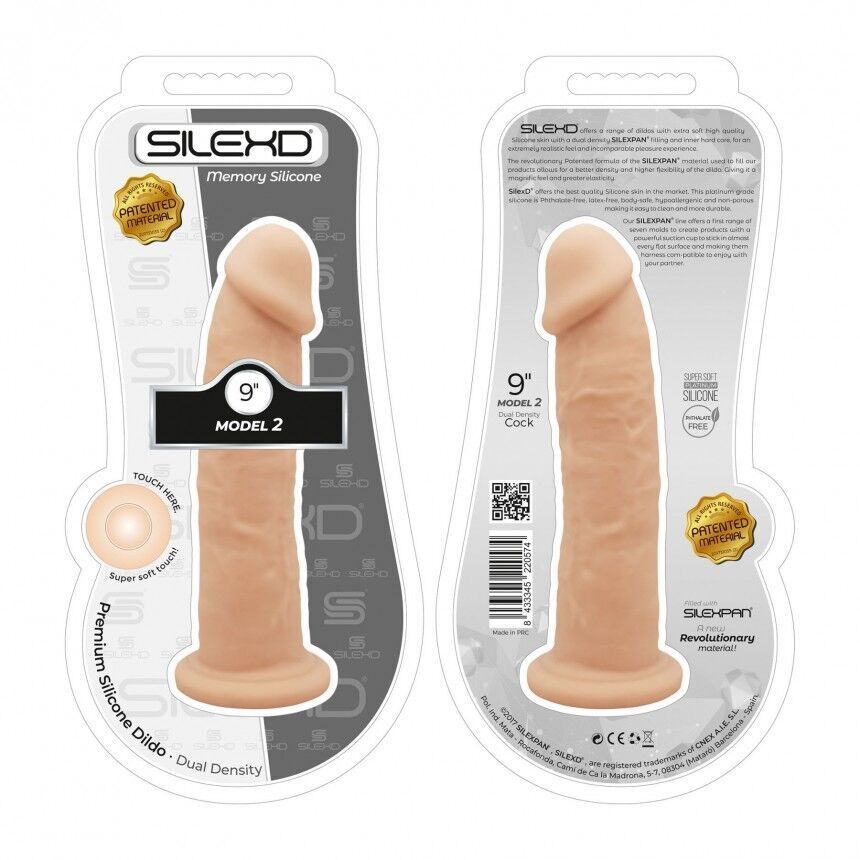 Фаллоимитатор SilexD Oscar Flesh (MODEL 2 size 9in), двухслойный, силикон+Silexpan, диаметр 5,4см (дефекты упаковки)